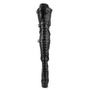 DELIGHT-3028 PLATFORM BOOT | BLACK FAUX LEATHER